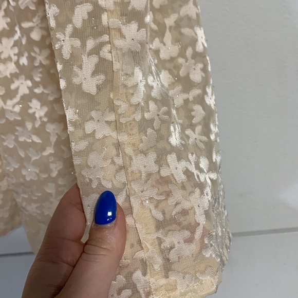 SABINA MUSAYEV ANOUK BEIGE CREAM FLORAL MIDI SKIRT MEDIUM - Picture 3 of 6